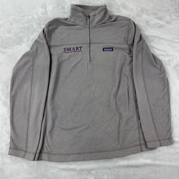 Patagonia Men's Micro D Fleece Pullover Grey Half Zip Sweater Size Medium - Picture 1 of 16
